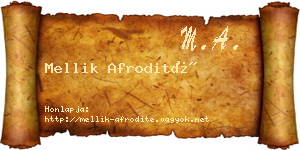 Mellik Afrodité névjegykártya